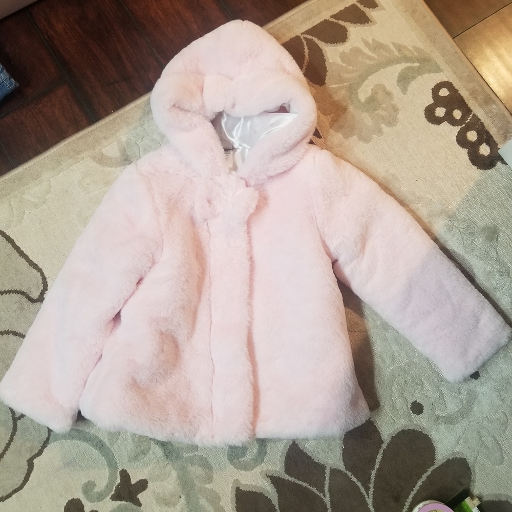 Little me faux fur coat 4t